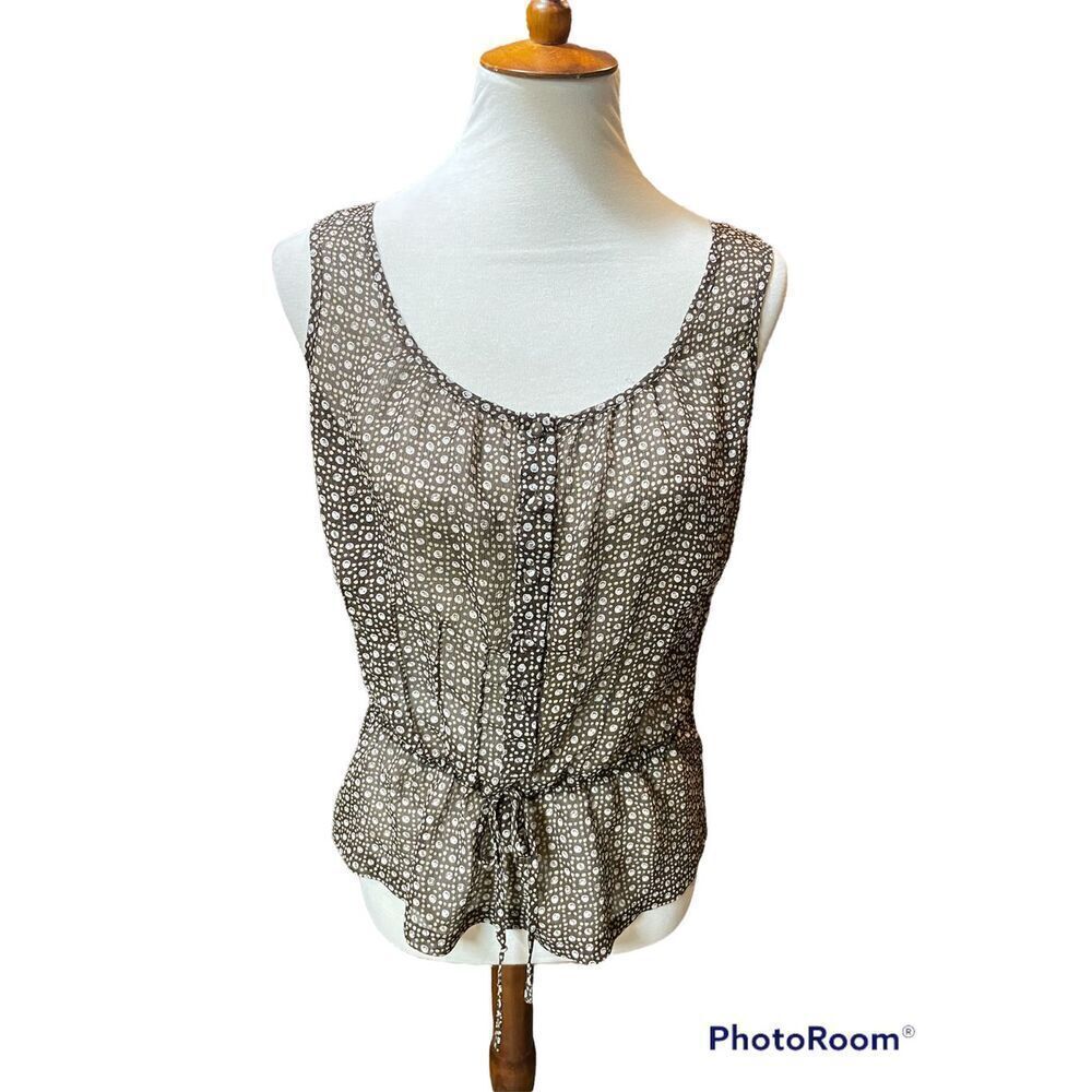 Liz & CO Babydoll Brown Sleeveless Blouse Size Small